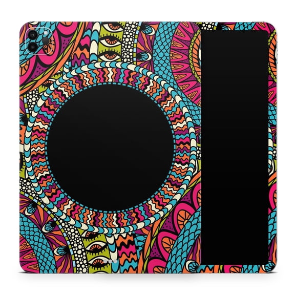 DesignSkinz Vector Colored Aztec Pattern WIth Black Connect Point Full-Body Skin Decal Wrap Cover for iPad (A1219/A1337)