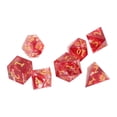 thumbnail image 4 of Juego de dados de resina de 7 Uds., diferentes formas poliédricas, dados de juego de mesa con números claros para juegos de rol, Color sangre, 4 of 5