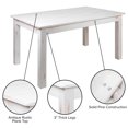 thumbnail image 2 of HERCULES Series 60" x 38" Rectangular Antique Rustic White Solid Pine Farm Dining Table, 2 of 9