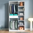 thumbnail image 2 of Amkui 74" Closet Organizers System and Storage,Corner Closet System with Drawers 8 Shelves 2 Hanging Rods,Wood Freestanding Closet Shelving Walk in Closets, 2 of 10