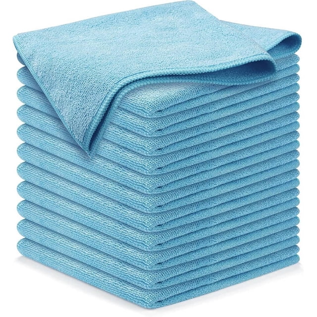 Aahanic Microfiber All-Purpose Cleaning Cloth, Pack of 12, Used for Cars, Kitchen, Dishes etc (Blue)