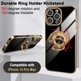 thumbnail image 3 of for iPhone 14 Pro Max Case with Magnetic Ring Holder Soft TPU Electroplated Cover Shockproof Scratchproof Kickstand Slim Protective Phone Case for iPhone 14 Pro Max Black, 3 of 12