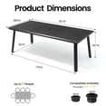 thumbnail image 3 of Crestlive Products 82" Outdoor Aluminum Patio Dining Table for 6-8 People with Umbrella Hole, Weather Resistant Outdoor Dining Table for Backyard, Patio, Garden, Black, 3 of 7
