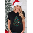 thumbnail image 3 of Women's Black Rhinestone Christmas Tree Round Neck Graphic Tee | [ZhiHiMeRi] | (US 20-22)2XL, 3 of 6