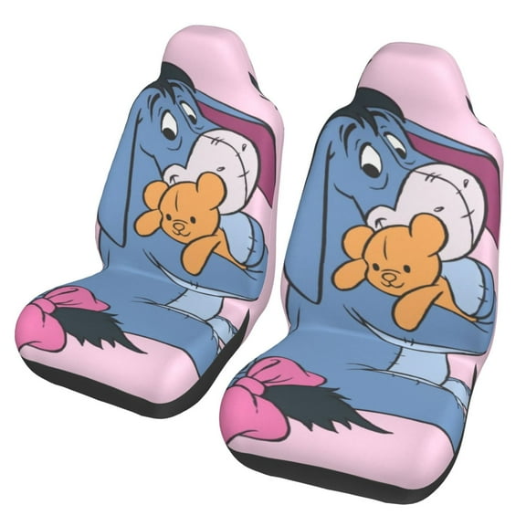 Eeyore Car Seat Cover Colorful Print Front Seat Covers 2 Packs, Vehicle Seat Protector Covers Accessories Fit Most Auto Cars Sedan Truck SUV Van