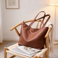 thumbnail image 4 of Bolso WLLWOO de piel vegana suave para mujer, color marrón, 4 of 7