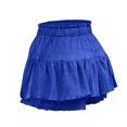 thumbnail image 7 of Lenpel Women's Flowy Shorts Trendy Boho Elastic High Waisted Pleated Ruffled Tiered Mini Skorts Summer Casual Shorts, 7 of 7