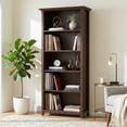 thumbnail image 3 of Simpli Home Amherst 30 inch Wide Solid Wood Transitional 5 Shelf Bookcase in Russet Brown, 3 of 13