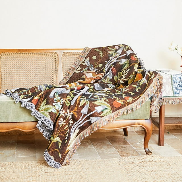 Doux Boho Jeter Couvertures Ethnique Tissé à la Main Boho Jeter Couverture avec Pompons pour Canapé Canapé et Lit