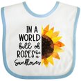 thumbnail image 3 of Inktastic Summer in a World Full of Roses Be a Sunflower Boys or Girls Baby Bib, 3 of 4