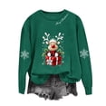 thumbnail image 2 of Ichuanyi Womens Christmas Long Sleeve Crewneck Sweatshirts Christmas Print Casual Pullover Cute Xmas Shirt Top, 2 of 5