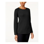 KAREN SCOTT Womens Black Long Sleeve Crew Neck Sweater Petites PM