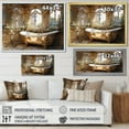 thumbnail image 4 of Designart "Luxurious Golden Bathroom III" Bath & Laundry Floater Framed Canvas Print, 4 of 7