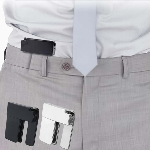 Adjustable Belt Clip Buckle for Pants Waist Material Folding Multifunctional Fastener for Tools/Office(Black),Hulucky