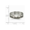 thumbnail image 6 of Titanium Polished Grooved Comfort Back CZ Ring, 6 of 10