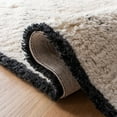 thumbnail image 6 of SAFAVIEH Casablanca Daithi Geometric Wool Shag Area Rug, Ivory/Black, 4' x 6', 6 of 7