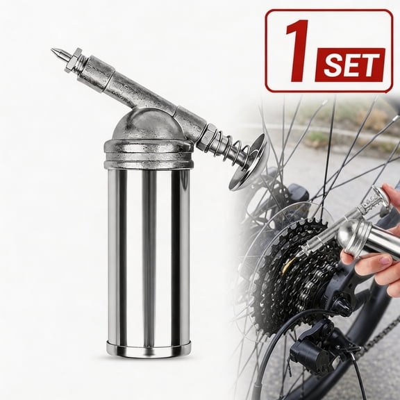 Grease Gun Mini 85g, Handheld Grease Gun for Bicycle Chain and Lubrication, Portable Oil Gun with Fine Nozzle, Silver, 1 Pack