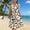 Khaki a, variant on Ladies' Summer Dress Printed Casual Loose V-Neck Beach Skirt Sleeveless Vest Button A-Line Dress