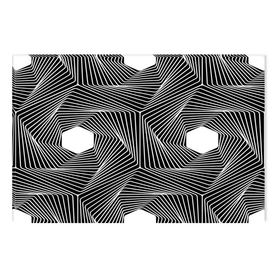 Startonight Canvas Wall Art Black and White Abstract Geometric Art Chain, Dual View Surprise Artwork Modern Framed Ready to Hang Wall Art 100% Original Art Painting 31.5 x 47.2 inch