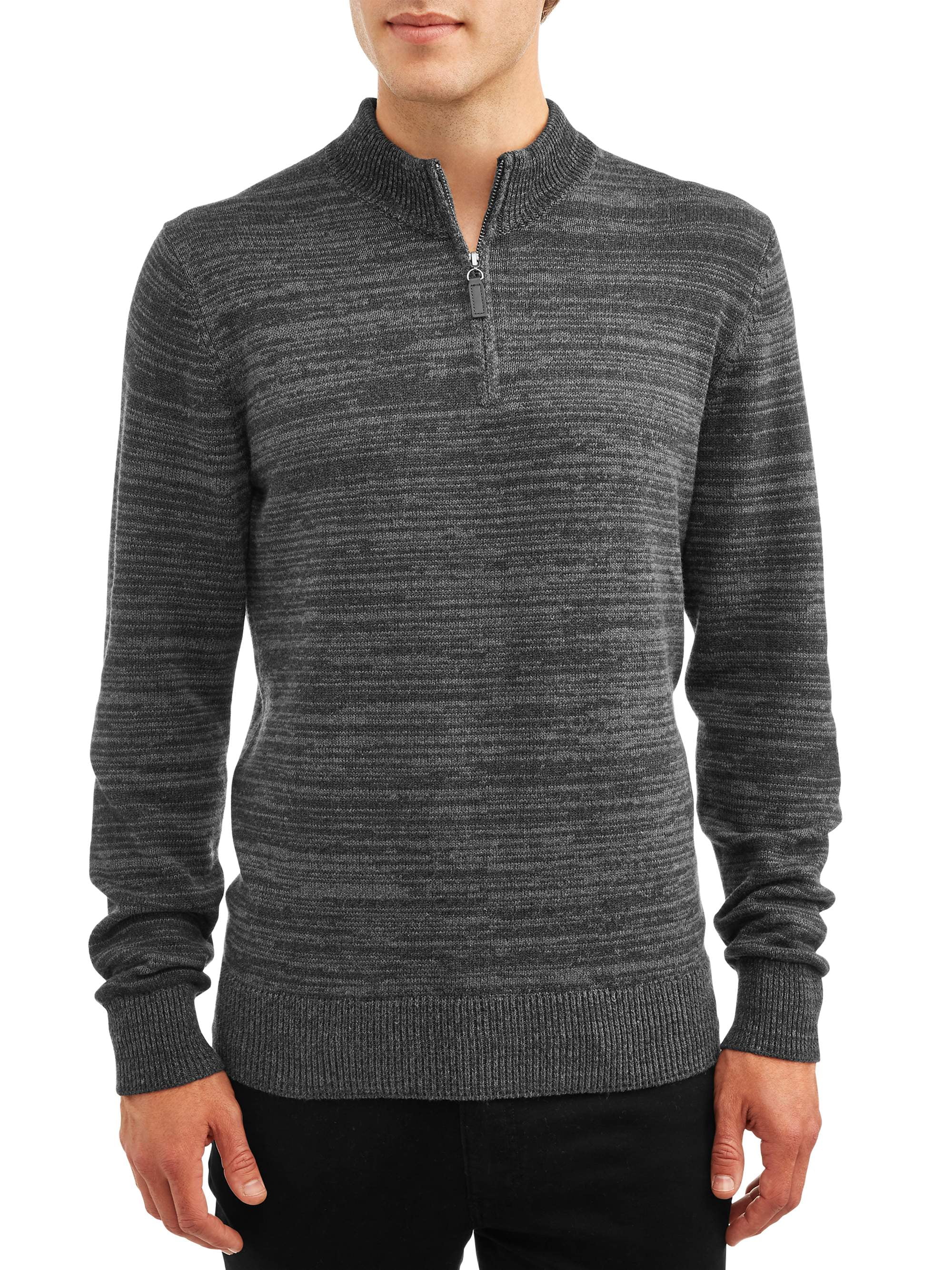 Men's Quarter Zip Sweater, up to Size 5XL