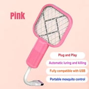 Fly Swatter, Electric Rechargeable Mosquito Racket Bug Zapper, USB Powered Handheld Insect Killer with Safety Mesh Grid, Portable Indoor Outdoor Pest Control Tool A