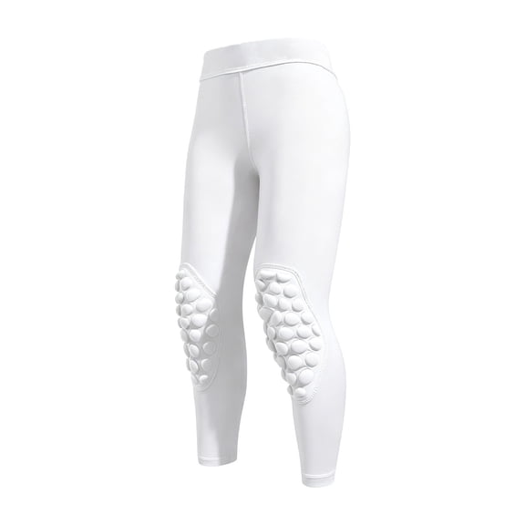 SERTGUTR Boys Capri Pants Knee Pad Compression Tights Elastic Waist Padded Protective Sports Quick Dry Training Athletic Bottoms