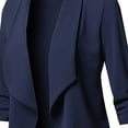 thumbnail image 5 of Dezsed Women's Open Front Blazer Clearance Womens Fashion Casual Solid Open Front Cardigan Long Sleeve Jacket Coat Navy XL, 5 of 5