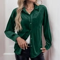 thumbnail image 7 of Sevevn Cardigan Sweaters for Women Women's Fashion Long Sleeve Solid Velvet CardiganTurndown Collar Shirt Blouse Early Access Deals Army Green M, 7 of 7