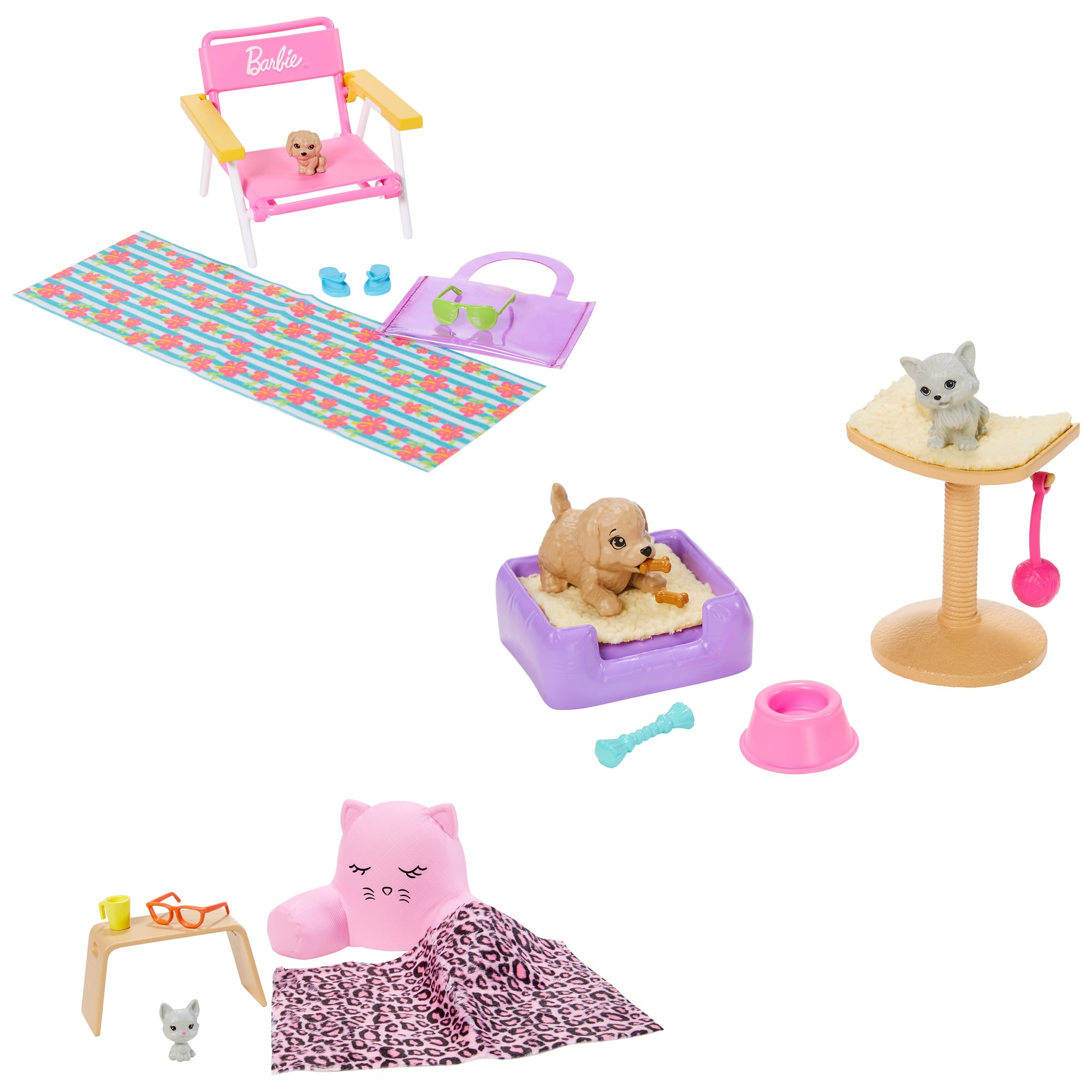 Barbie Accessory Pack Bundle with 4 Pets & 15 Accessories, Gift For 3