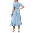 thumbnail image 3 of INSPIRE CHIC Victorian Dress for Women Renaissance Costume Smocked Waist Ruffle Midi Dress M Light Blue, 3 of 6