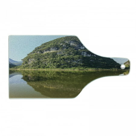 

Guilin Cutting Board Limestone Hills at the the Li River Reflection on Muddy Water Picture Decorative Tempered Glass Cutting and Serving Board in 3 Sizes by Ambesonne