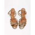 thumbnail image 3 of On feet& in love Women's Rhinestone-Embellished Square Toe Ankle Strap High Heel Sandals, 3 of 5
