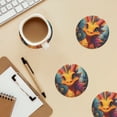 thumbnail image 6 of Xecao Colorful Flower Chameleon for MDF Cork Coaster 4 Pcs,Drink Coasters,Suit for House Warming Gifts New Home ,Coffee Table Decor-Round Shape, 6 of 7