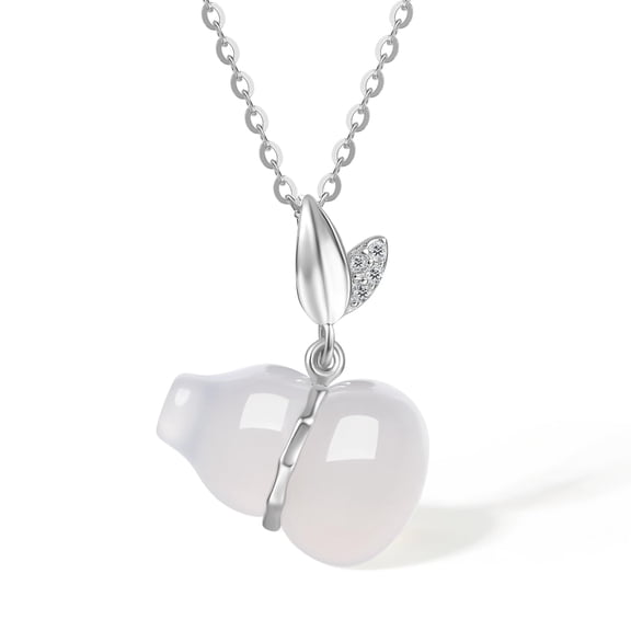 ZHOU LIU FU S925  Sterling Silver Pendant Necklaces Gourd Chain Necklaces Cubic Zirconia Good Luck Jewelry for Women J0612306