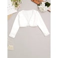 thumbnail image 6 of LiiYii Kids Girls Sequin Cardigan Dress Cover Up Long Sleeve Open Front Bolero Shrug Flower Cropped Jacket Ivory 16/170, 6 of 9
