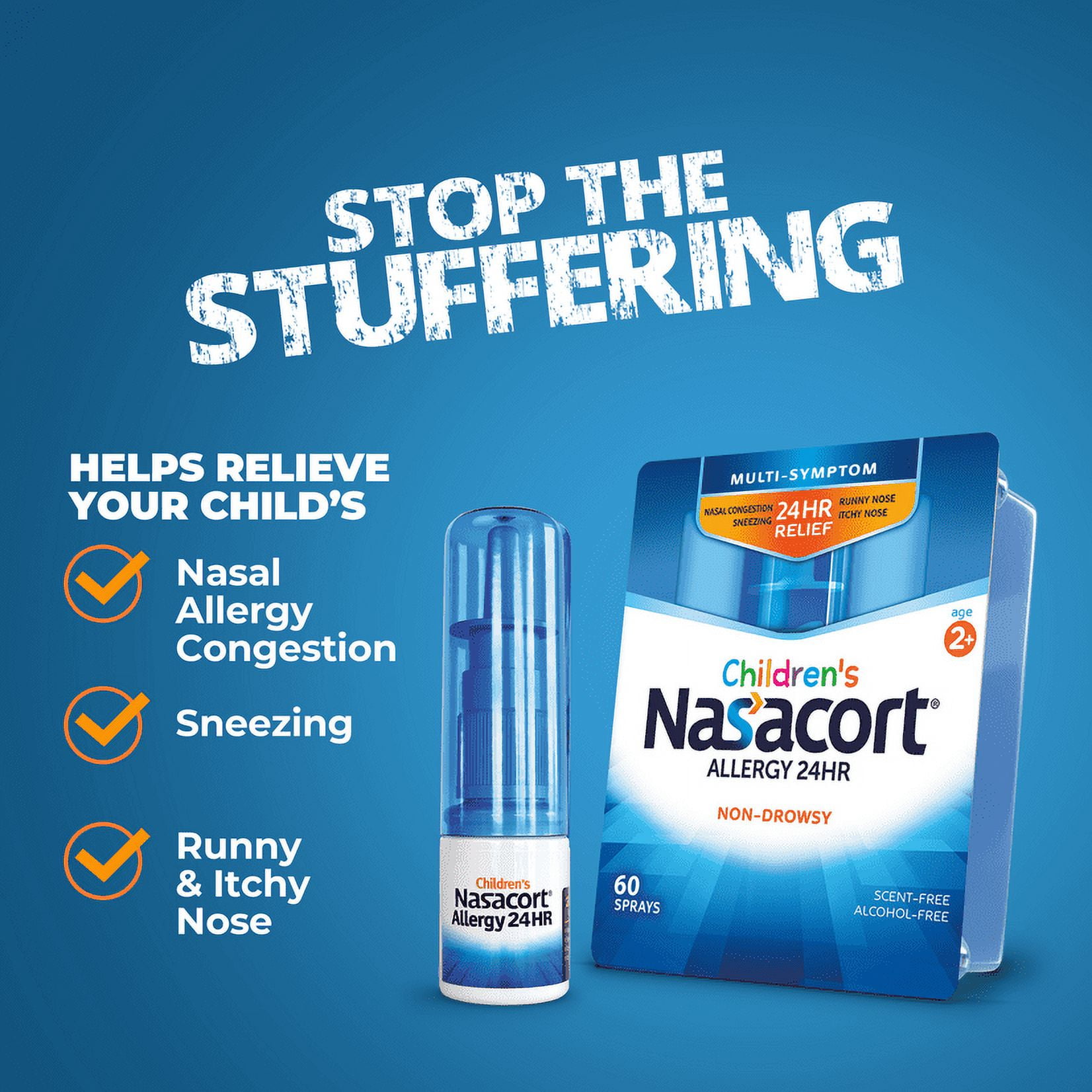 Nasacort Children's Allergy 24HR Spray (60 Sprays, 0.37 Oz)