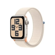 Apple Watch SE (2nd Gen) GPS 40mm Starlight Aluminum Case with Starlight Sport Loop. Fitness & Sleep Tracker, Crash Detection, Heart Rate Monitor