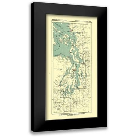 Hoen 9x14 Black Modern Framed Museum Art Print Titled - Washington - Admiralty Inlet - Hoen 1896