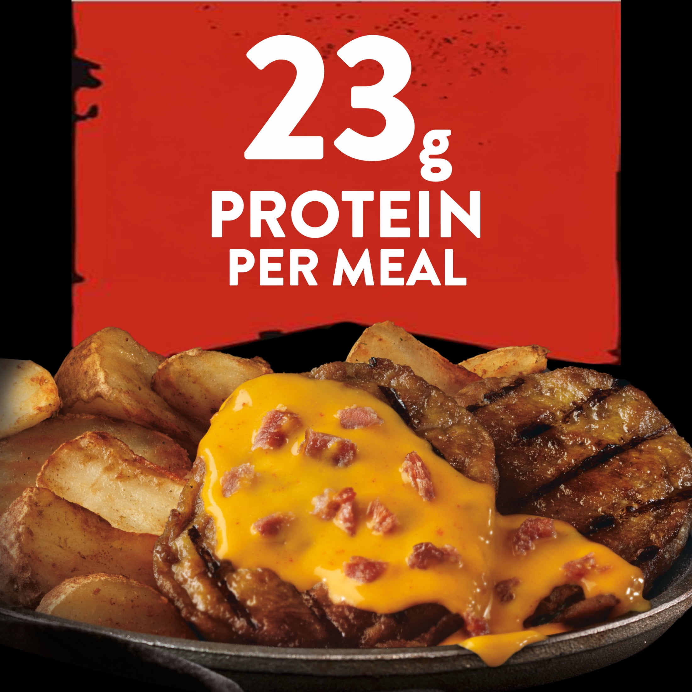 Banquet MEGA Meals Bacon Cheddar Patty, 23g Protein, Frozen Meal, 11.5 oz.