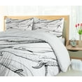 thumbnail image 5 of Ambesonne Animal Duvet Cover Sets, Hand Drawn Single Whale, 2-Queen, Black and White, 5 of 7