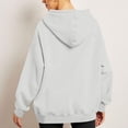 thumbnail image 4 of Sudaderas con capucha para mujer Otoño Color Sólido Básico Sudadera Suelta Talla Grande Sudadera Manga Larga Bolsillo Canguro Hombro Caído Jerséis Tops,Grey,S, 4 of 6