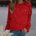 thumbnail image 2 of DianGeFu Plus Size Womens Hoodies Print Round Neck Loose Long Sleeve on for 2025 Christmas(Red,S), 2 of 4