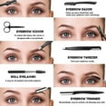 thumbnail image 6 of Eyebrow Razor Kit, 6 in 1 Professional Eyebrow Grooming Set for Women and Men, Including 3 Eyebrow Razors Trimmer,1 Tweezer,1 Scissor,1 Eyelashes Roller,1 Storage Bag, 6 of 8