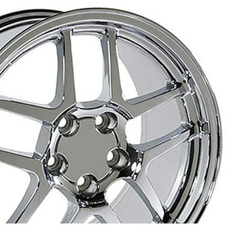C5 Z06 Rims - 17x9.5 Wheel Fits Corvette, Camaro - C5 Z06 Style Chrome Rim, Hollander 5146