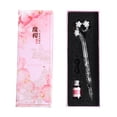 thumbnail image 1 of Trayknick 1 Set Writing Pen Flower Design Portable Glass Crystal Writing Dip Pen for Student Gift, 1 of 13