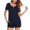 thumbnail image 1 of Pijama de maternidad de manga corta, pijama de maternidad para mujer, conjunto de ropa de dormir para el embarazo, conjunto de pijama de lactancia elaborado con cuidado, 1 of 4
