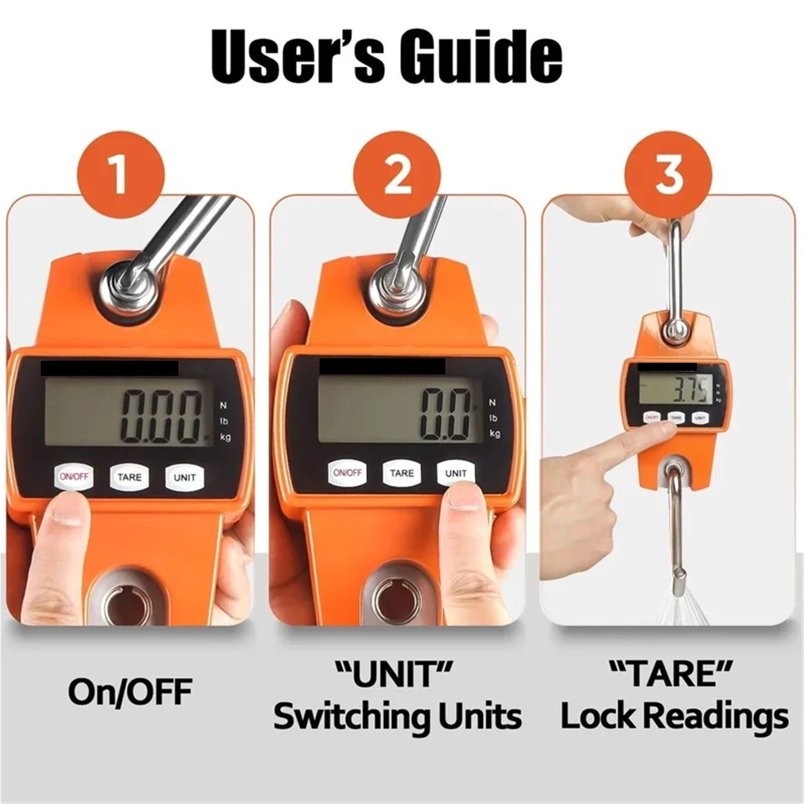 Digital Hanging Scale 300Kg Mini Crane Scale With Hooks For Farm, Hunting, Fishing ,Easy to Operate