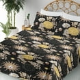 thumbnail image 3 of Ambesonne Zodiac Fitted & Flat Sheet with Shams 4 Pcs Set, Retro Sun and Moon Pattern, Calking, Ivory Mustard, 3 of 5