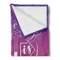 thumbnail image 2 of Saying Soft Flannel Fleece Throw Blanket, Inspirational Your Only Limit is You Message Ombre Effect Background, Cozy Plush for Indoor and Outdoor Use, 50" x 60", Vermilion Violet White, by Ambesonne, 2 of 5