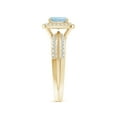 thumbnail image 3 of Angara Natural 0.88 Ct. Aquamarine with Diamond Halo Ring in 14K Yellow Gold for Women (Ring Size: 11.5), 3 of 9
